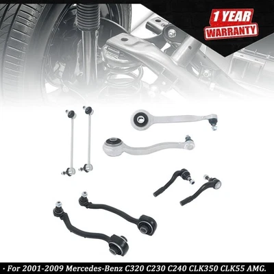8pcs Front Control Arm Sway Bar Outer Tie Rod End For Mercedes-Benz C320 C230 - Image 1 of 4
