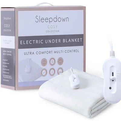 GR8 HOME Sleepdown White Electric Heated Blanket Remote Control Underblanket Cover Single