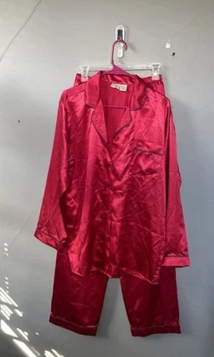 Juego de dormir vintage Gilligan & O’Malley para mujer M rojo de dos piezas poliéster abuela Foto 1 de 4