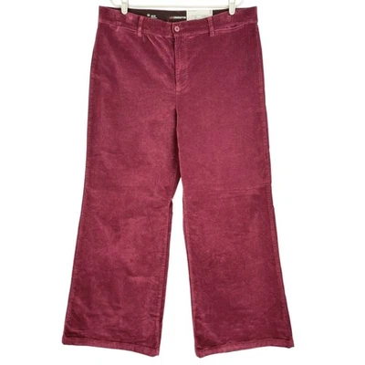 Liz Claiborne Women Wide-Leg High-Rise Stretch Burgundy Velvet Pants Sz 18 NWT - Image 1 of 4
