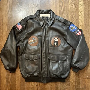 Top Gun Leather Jacket Bureau of Aeronautics U.S. Navy Type A-2 Flying Tigers - Picture 1 of 18
