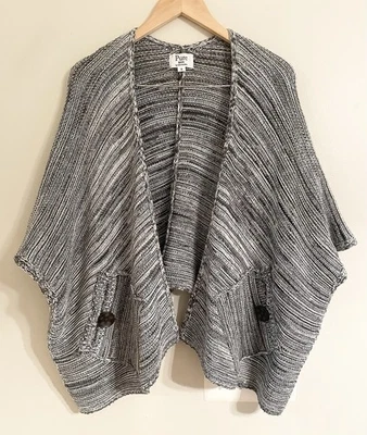 Suéter cuadrado de gran tamaño de Buda de neón sin mangas cárdigan suéter gris talla S-EUC Foto 1 de 4