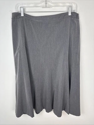 Falda midi gris East Fifth para mujer cremallera negocios carrera elegante talla 14 Foto 1 de 4