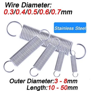 Wire Dia 0.3 - 0.7mm Stainless Steel Spring Expansion Extension Tension Springs - Picture 1 of 11