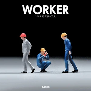 1:64 Construction worker, contractor worker doll model mini figure decorative - Picture 1 of 12