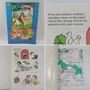 VTG Golden Book Snow White And The Seven Dwarfs Giant Sticker Fun Unused 1993 - Picture 1 of 10