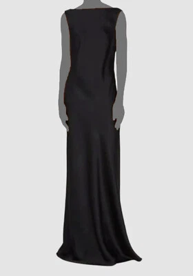 $2995 Vestido Jason Wu Collection Para Mujer Negro Seda Cuello Barco Capucha Espalda Talla 6 Foto 1 de 4