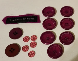 14 Abrigo Mujer Preston York Vintage Grande BOTONES DE REPUESTO Magenta - Imagen 1 de 2