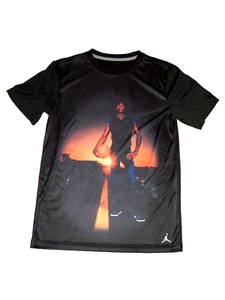 Vintage Nike Air Jordan Jumpman Portrait All Over Print AOP T-Shirt Sz XL Youth - Picture 1 of 5