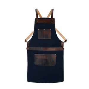 Canvas Schürze mit Ledertaschen —für Metzger, Koch, Grill, Friseur, Schmied.. - Bild 1 von 5