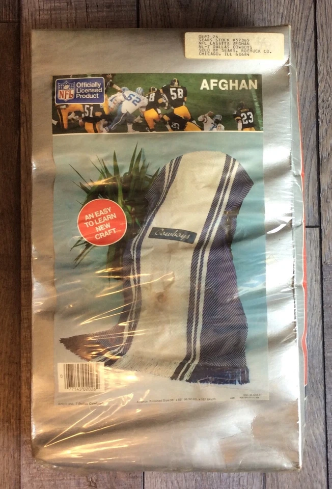 Vintage 1980’s Sears NFL Afghan Blanket Dallas Cowboys Rare - Image 1 of 4