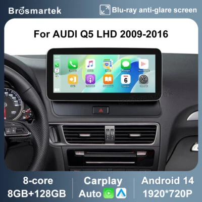 10.25'' 128GB Android 14 Autoradio CarPlay Für Audi Q5 8R Multimedia 2009-2016 - Bild 1 von 4