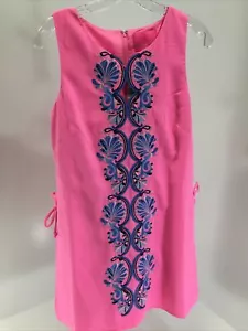 Lilly Pulitzer Donna Strampler überbackene Muschel Stickerei Havanna Rosa Größe 4 Neu mit Etikett - Bild 1 von 8