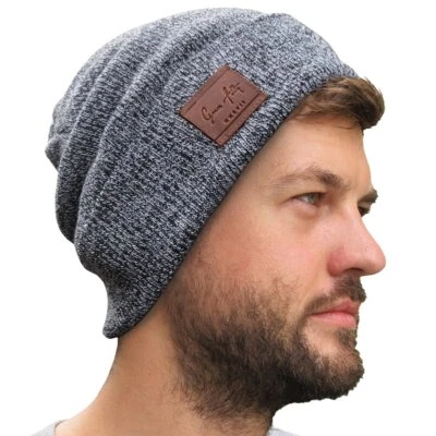 Gorro Plegable - Gorros Sombrero Acrílico Puños para Mujer u Hombre Negro Brezo Foto 1 de 4