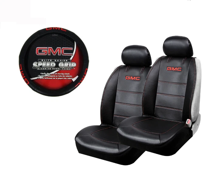 Nuevas fundas de asiento y cubierta de volante GMC Elite rojo logotipo ajuste universal Foto 1 de 1