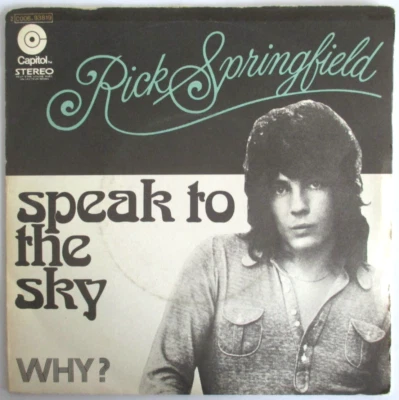 RICK SPRINGFIELD - FRANCE SP (7") "SPEAK TO THE SKY" - Photo 1/3