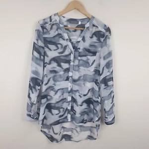 Mint Velvet Blouse Womens Size 12 Grey Galloping Horse Print Top Boho - Picture 1 of 13