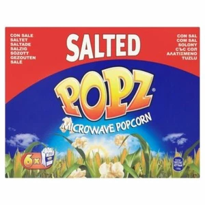Popz Salted Microwave Popcorn 6 x 90g - Pack of 2 - Picture 1 of 1
