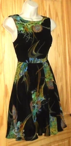 Black floral sheer fit/flare skater dress size 10 (8-10) AX Paris - Picture 1 of 7