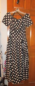 Vintage Santa Fe Anita Kantor schwarz & weiß gepunktetes Kleid Größe 8 - Bild 1 von 7