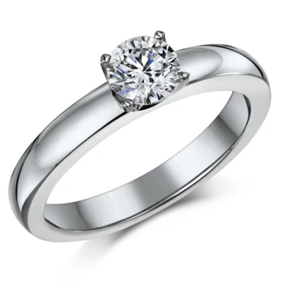 Titanium Engagement Ring Solitaire  set with a 0.90ct CZ Ring - Image 1 of 3