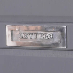 Targa lettera postale porta pressofusa a molle alluminio stile vintage stile vintage "LETTERE" in rilievo - Foto 1 di 9