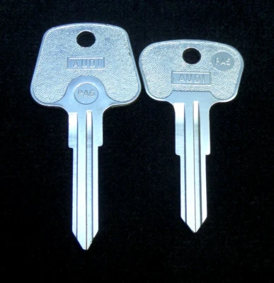 AUDI 100 Series KEY BLANK SET Ignition Doors + Trunk GB 1973-1977 PA6 & PA5 - Image 1 of 3
