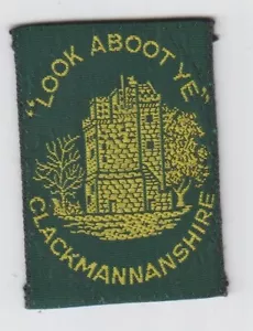 Boy Scout Badge ++Ext ribbon CLACKMANNANSHIRE Scotland - Picture 1 of 1