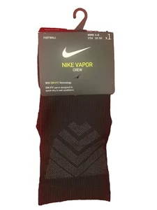 Nike Dri Fit Vapor Youth Football Socks Size 3Y - 5Y Black Cushioned Crew Socks - Picture 1 of 2