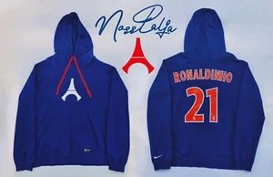 Paris St-Germain Ronaldinho Official Nike Core Hoodie Sweatshirt Sz L PSG - Picture 1 of 11