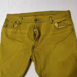 Jeans Levis 501 Red Tab uomo 44 x 32 pantaloni denim giallo vintage anni 90 - Foto 1 di 6