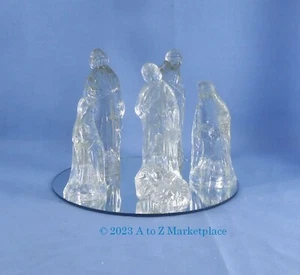 Vintage Pacific Rim Glass Nativity Set w/ Mirror & 6 figures NIB Old Stock 4.5" - Picture 1 of 5