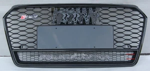 RS7 Style Black Grill Grille Camera Holder For 2016 16 17 18 Audi A7 S7 - Picture 1 of 7