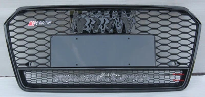 RS7 Style Black Grill Grille Camera Holder For 2016 16 17 18 Audi A7 S7 - Image 1 of 4