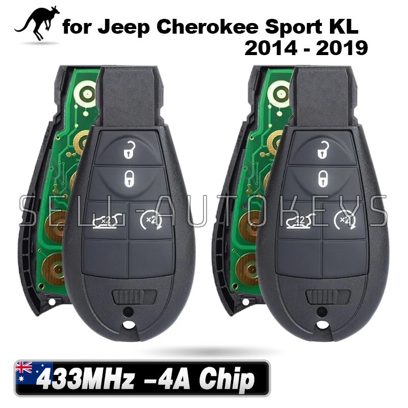 2 Fits for Jeep Cherokee Sport KL 2014-2019 2 Buttons Keyless Remote Car Key Fob - image 1 of 4
