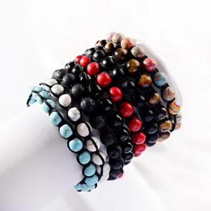 Charm Natural Gemstones Bead 8mm Adjustables Multi-Color Bracelets Jewelry Gift - Picture 1 of 158