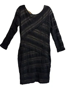 Vintage Max Studio Specialty MSSP Womens Dress Black Lined With Tan NWT Party - Picture 1 of 7