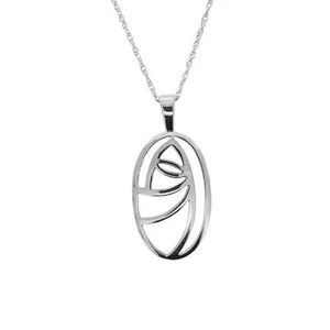 Colgante Grande Plata Ovalado Rosa Mackintosh Glasgow - Imagen 1 de 1