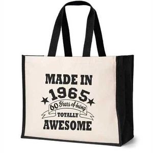 60. Geburtstag Made In 1965 Tasche Alter 60 Geburtstag Damen Canvas Shopper - Bild 1 von 7