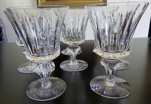 6 Vintage 60er Jahre Tiffin Franziskaner Princeton vertikal geschliffen Wasser Weinkelche Stiel - Bild 1 von 8