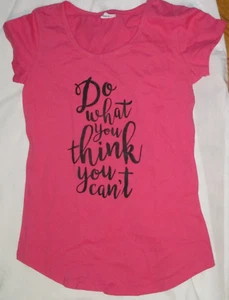 New Kidteez Do What You Think You Can't T-Shirt Top Girls Size XL Pink Inspire - Picture 1 of 4