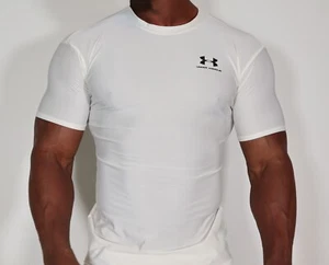 MEN'S COMPRESSION WHITE ATHLETIC SHIRT X-LARGE - Picture 1 of 5
