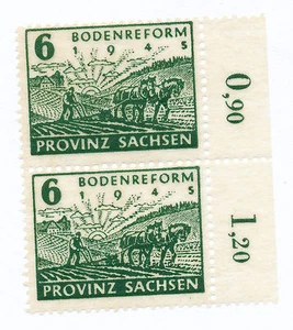 Provinz Sachsen 90 postfris paar met plaatfout VIII (veld 20) - Picture 1 of 2