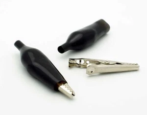 5X BLACK CROCODILE CLAMPS cables contacts clamps alligator clip battery test - Picture 1 of 1