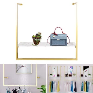 Commercial Wall Mounted Clothing Store Metal Display Hanging Hanger Rack Shelf - Picture 1 of 12