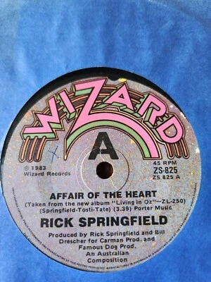 Rick Springfield "Affair Of The Heart" 1983 WIZARD Oz 7" 45rpm - Image 1 of 2