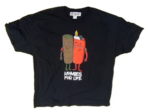 Hommies for Life t-shirt men's size 2XL graphic black cotton lighter & spliff - Picture 1 of 4