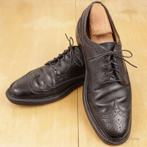 Zapatos de colección FLORSHEIM IMPERIAL 9.5AA 5 uñas ala larga negro grano guijarros estrechos - Imagen 1 de 9