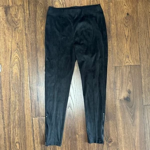 Pantalón de vestir ajustado elástico tiro alto gamuza sintética negro Nordstrom leggings pequeños - Imagen 1 de 5