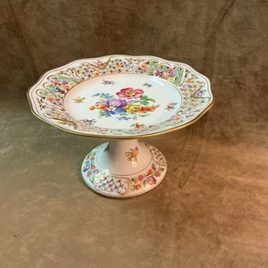 Vintage Schumann porcelain Dresden Bavaria Germany pedestal compote candy dish - Picture 1 of 6